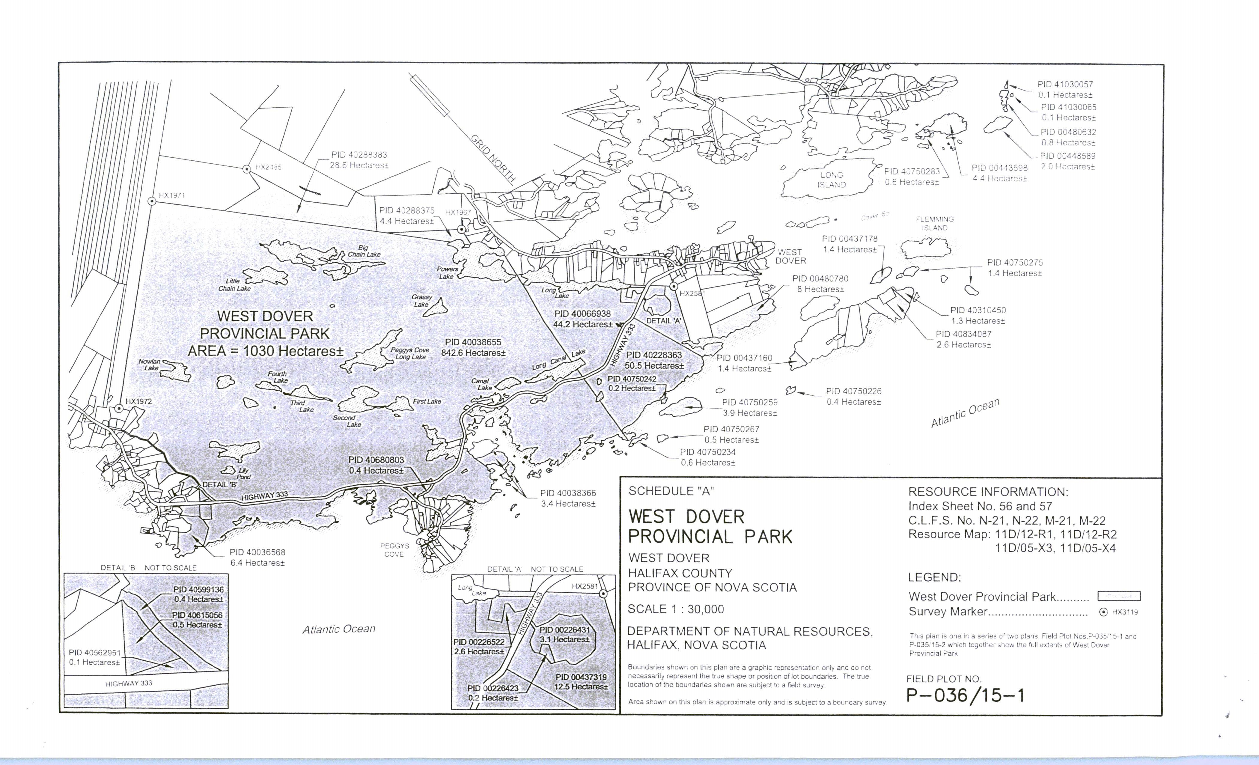 Approximate boundaries of West Dover Provincial Park - Schedule A